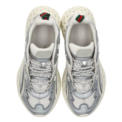 Gucci Cubed Silver & White Sneakers Size 37