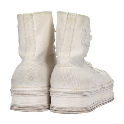 Celine White Triomphe Hi-Top Sneakers Size 39
