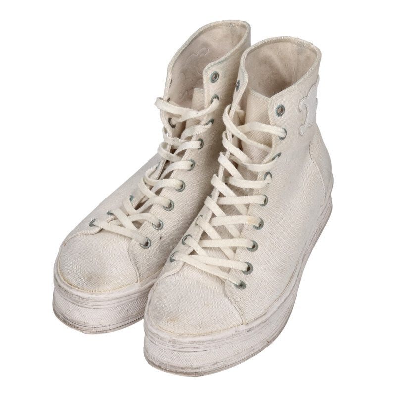 Celine White Triomphe Hi-Top Sneakers Size 39