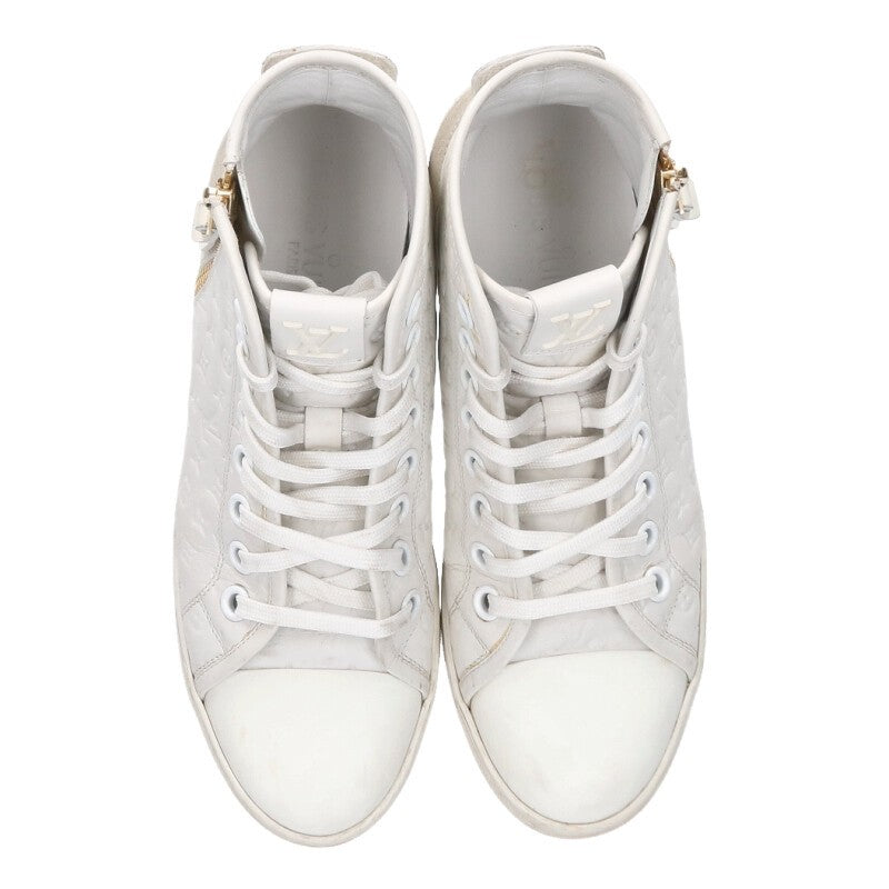 Louis Vuitton Monogram High-Top Sneakers White Size 35.5
