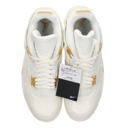 NIKE WMNS Air Jordan 4 Retro White Gold Sneakers Size 28.5cm