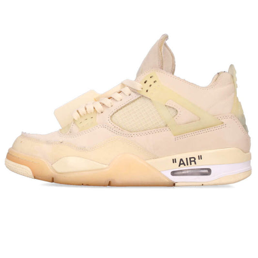 NIKE OFF-WHITE Air Jordan 4 Retro SP Sail Sneakers Size 27cm