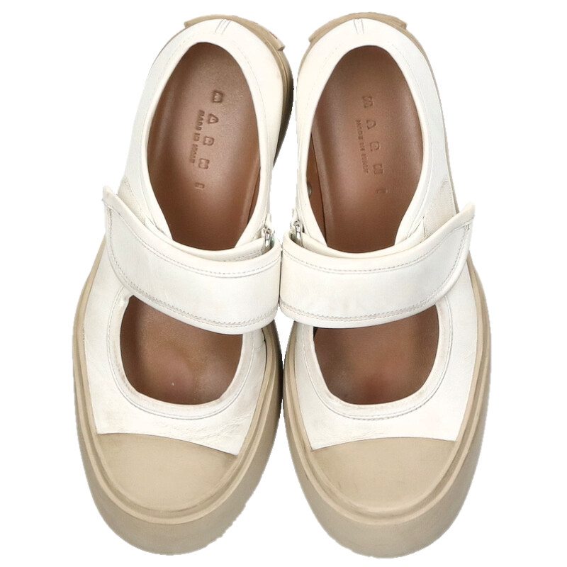 Marni PABLO White Mary Jane Leather Sneakers Size 39