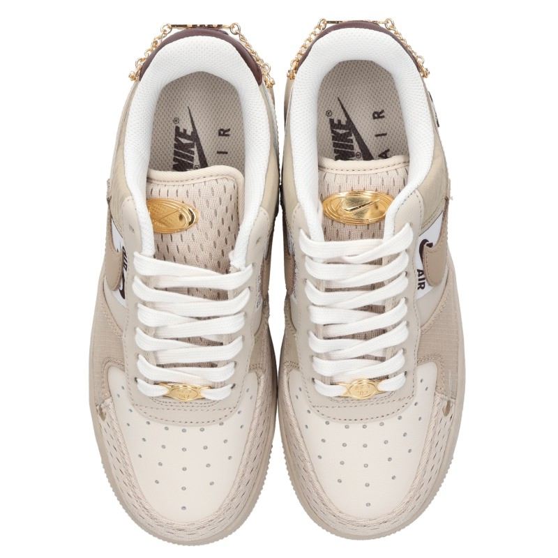 Nike Air Force 1 Low Tan Bling Sneakers Size 23CM