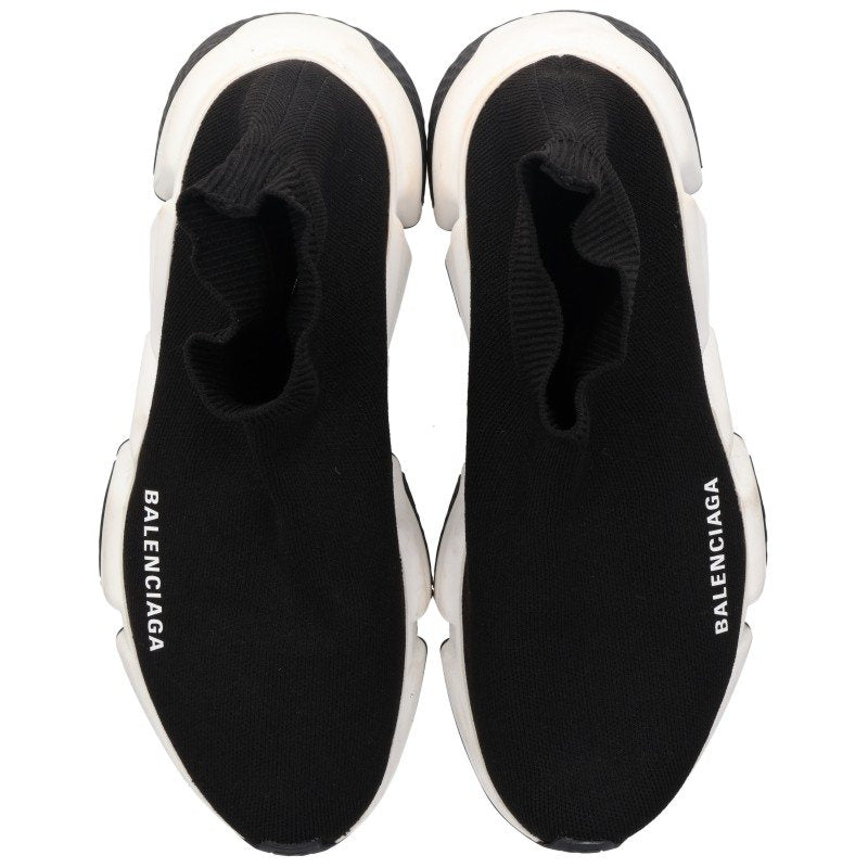 Balenciaga Speed Runner Sock Sneakers Black White Size 37