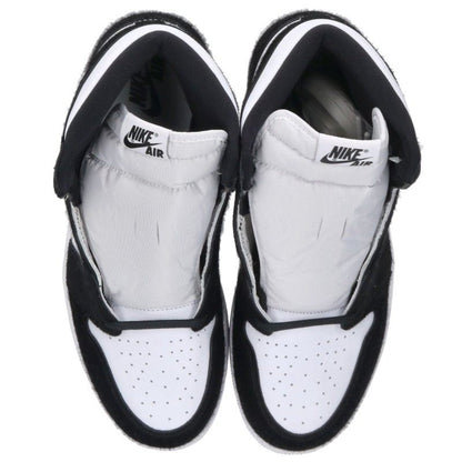 NIKE Women's Air Jordan 1 Black/White Sneakers Size 27.5cm