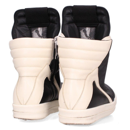 Rick Owens GEOBASKET Leather High Top Black White Size 37