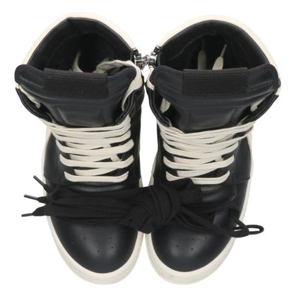 Rick Owens GEOBASKET Leather High Top Black White Size 37