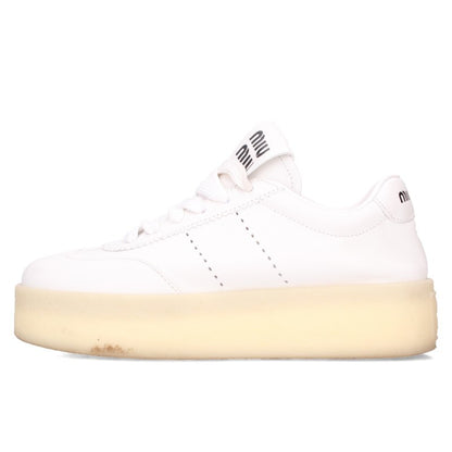 Miu Miu White Platform Leather Sneakers Size 35.5