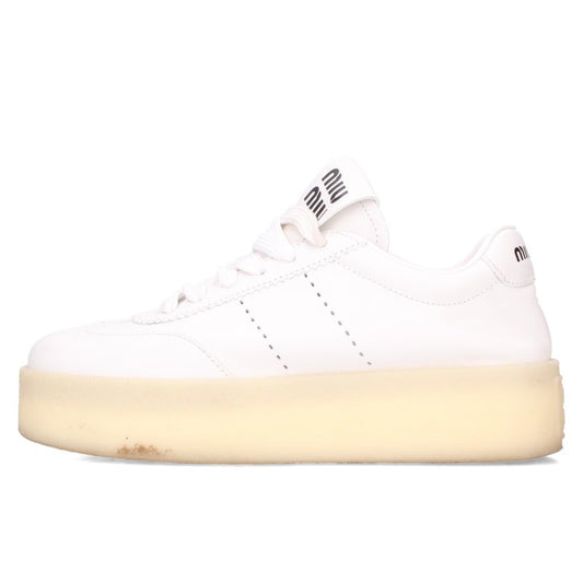 Miu Miu White Platform Leather Sneakers Size 35.5