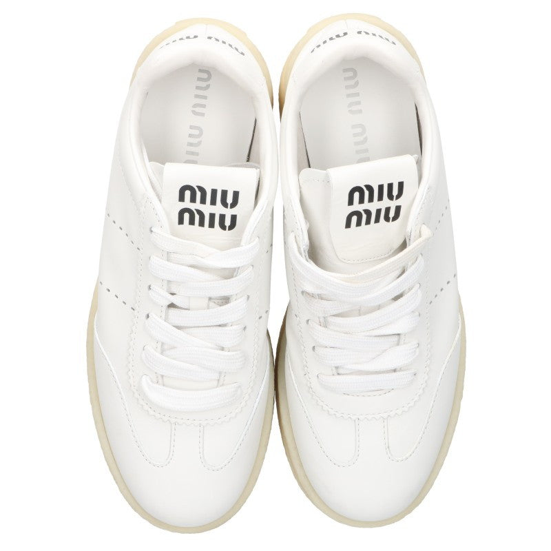 Miu Miu White Platform Leather Sneakers Size 35.5