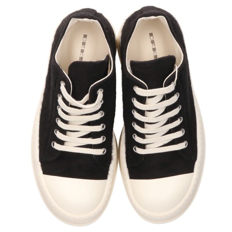 DRKSHDW DOUBLE BUMPER LOW SNEAKS Canvas Black White Size 37