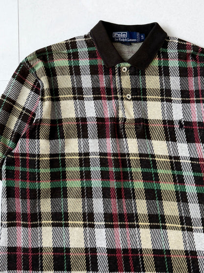 POLO by Ralph Lauren Cotton Check Design Polo Shirt Size S