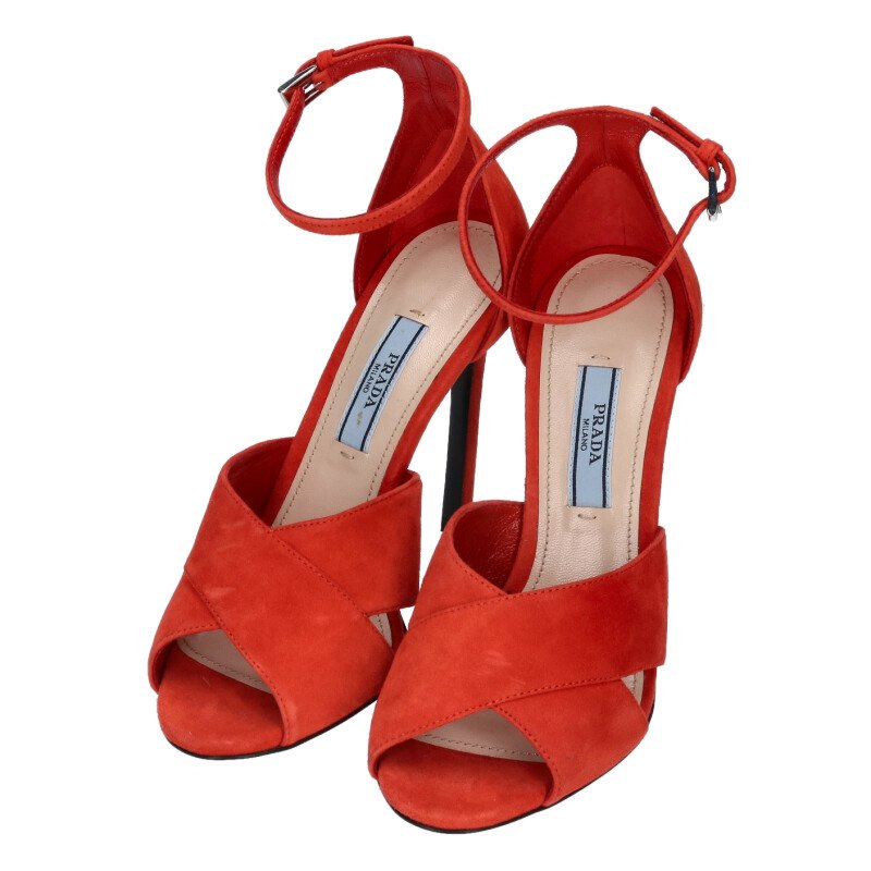 Prada Red Leather Strap Sandals Size 34