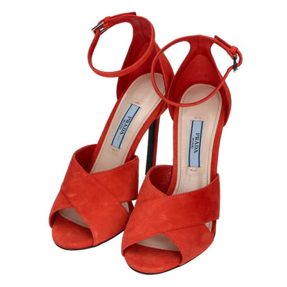 Prada Red Leather Strap Sandals Size 34