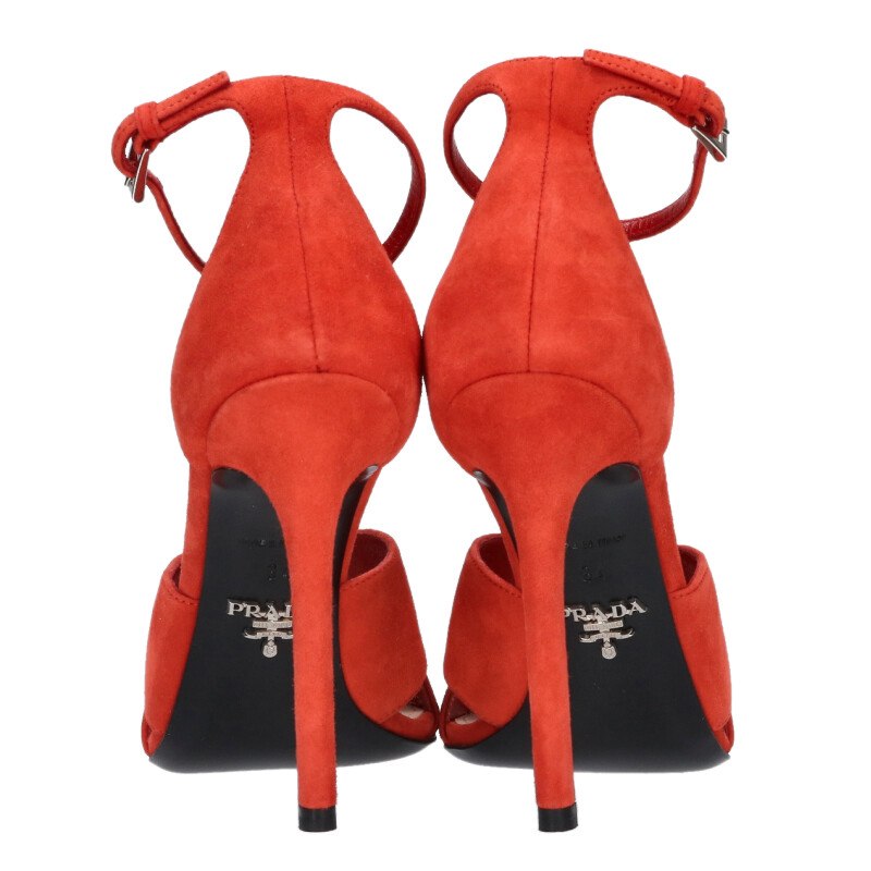 Prada Red Leather Strap Sandals Size 34