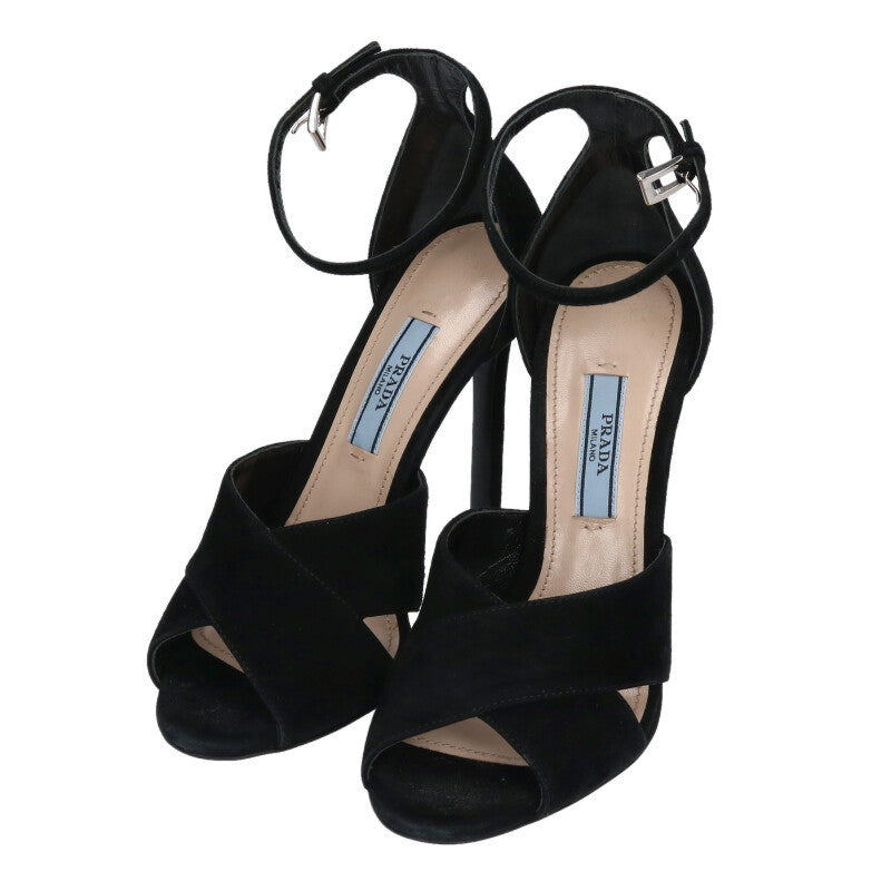 Prada Black Leather Strap Sandals Size 34