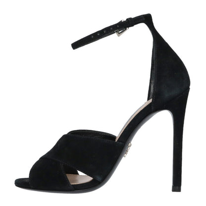 Prada Black Leather Strap Sandals Size 34