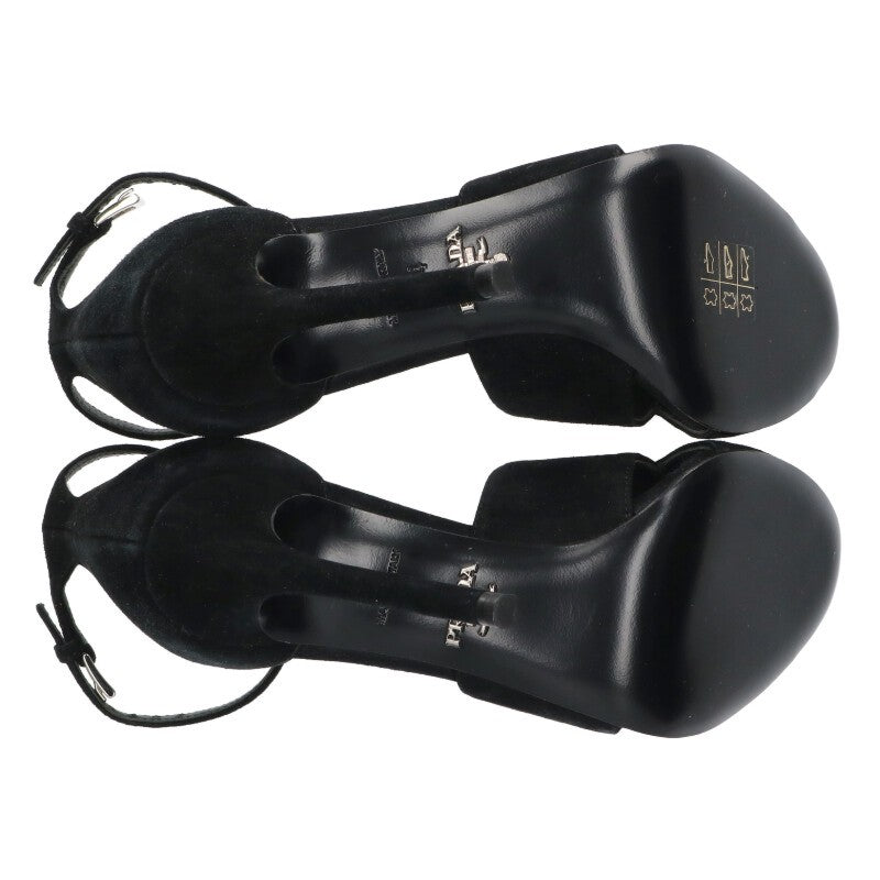 Prada Black Leather Strap Sandals Size 34