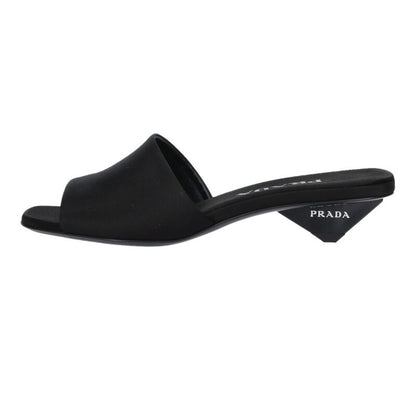 Prada Satin Logo Heel Sandals Size 36