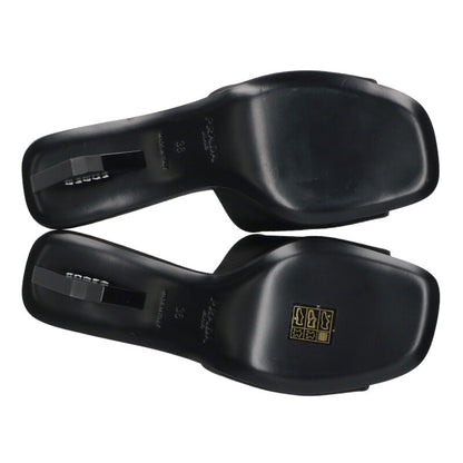 Prada Satin Logo Heel Sandals Size 36