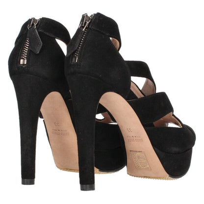 Miu Miu Black Suede Pin Heel Sandals Size 35