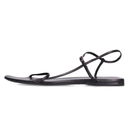 The Row BARE SANDAL FLAT Leather Black Sandals Size 38