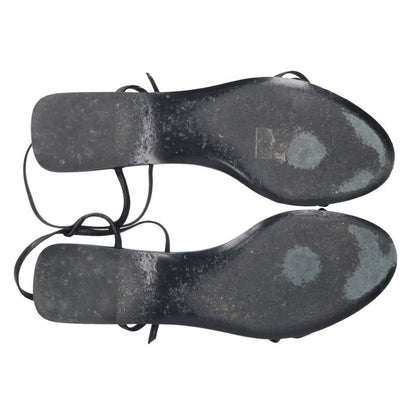 The Row BARE SANDAL FLAT Leather Black Sandals Size 38