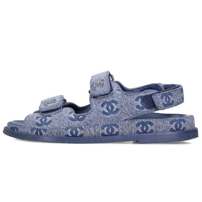 Chanel Coco Mark Denim Sandals Size 36C