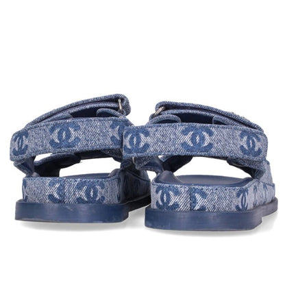 Chanel Coco Mark Denim Sandals Size 36C