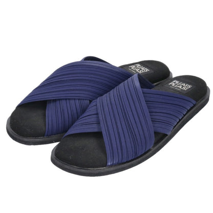 Issey Miyake Pleated Strap Sandals Navy x Black Size 24.5CM