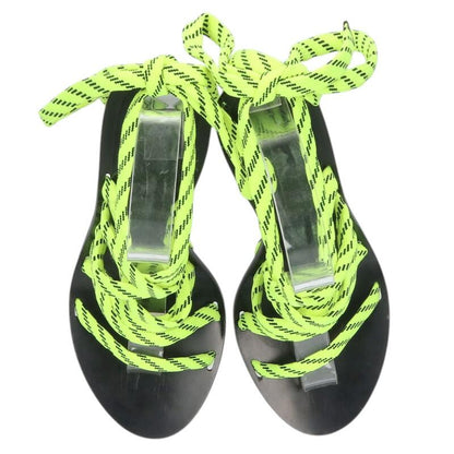 Balenciaga Lace Strap Sandals Black/Yellow Size 36.5