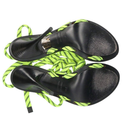 Balenciaga Lace Strap Sandals Black/Yellow Size 36.5