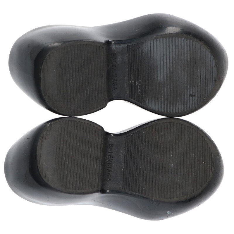 Balenciaga Technoclog Enamel Mule Sandals Black Size 36