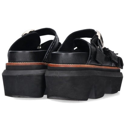 Sacai Black Wingtip Belt Sandals Size 37