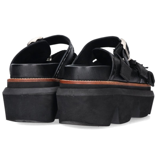 Sacai Black Wingtip Belt Sandals Size 37