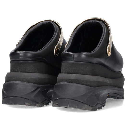 Sacai Vibram Sole Leather Clog Sandals Black Size 37