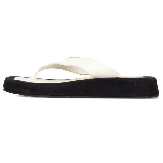 The Row GINZA Leather White Black Sandals Size 36