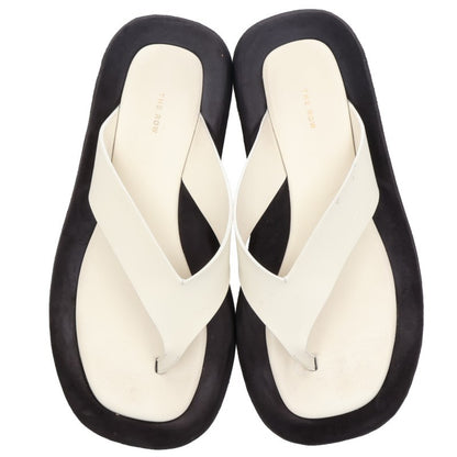 The Row GINZA Leather White Black Sandals Size 36