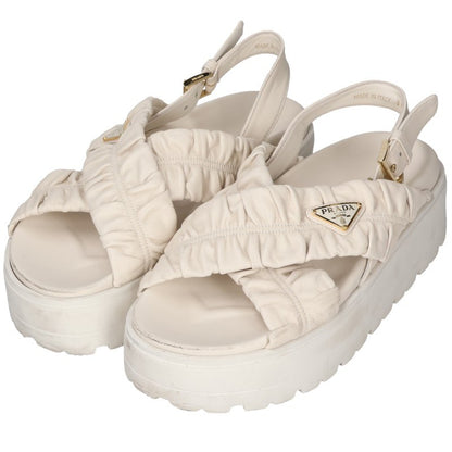 Prada Nappa Leather Beige Sandals Size 36