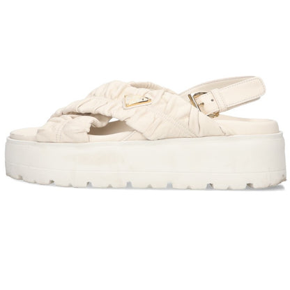 Prada Nappa Leather Beige Sandals Size 36