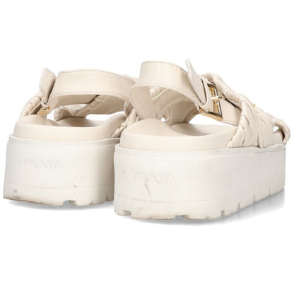 Prada Nappa Leather Beige Sandals Size 36