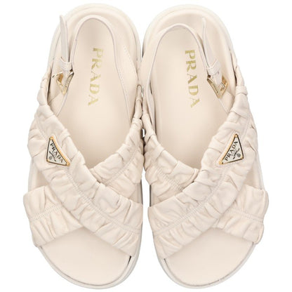 Prada Nappa Leather Beige Sandals Size 36