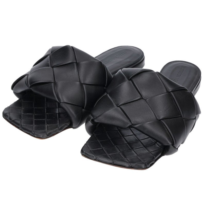 Bottega Veneta Black Lido Intrecciato Sandals Size 37