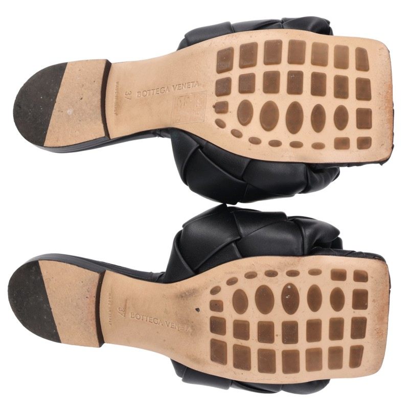 Bottega Veneta Black Lido Intrecciato Sandals Size 37