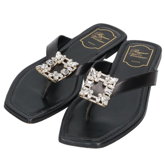 Roger Vivier Crystal Sandals Black/Clear Size 38.5