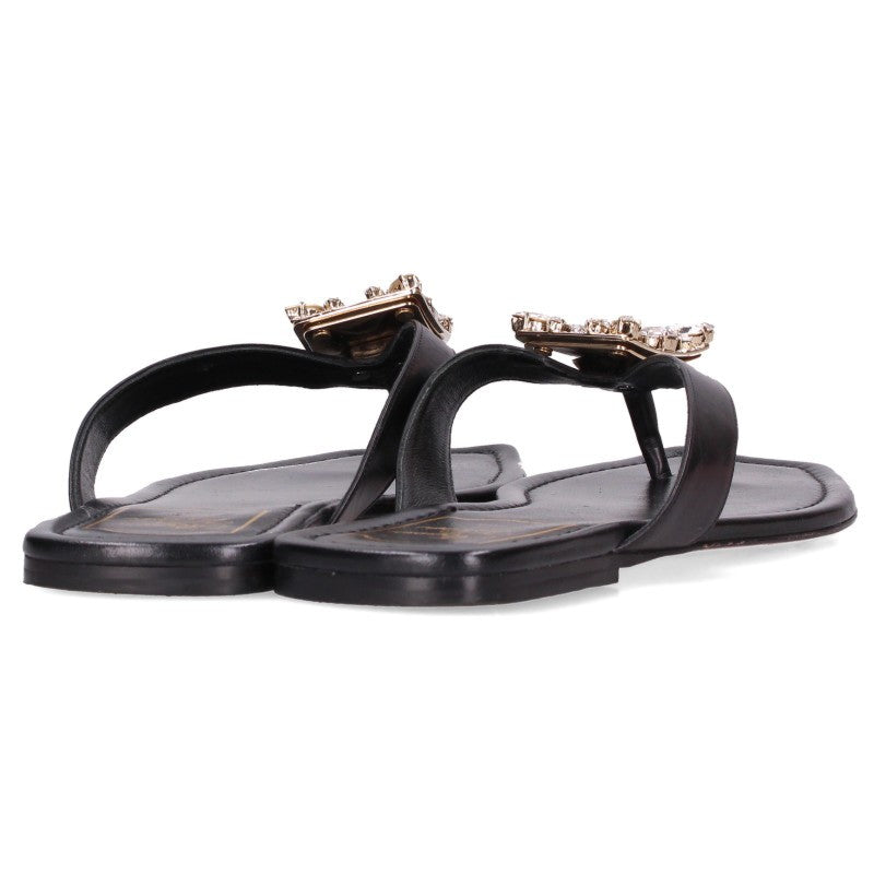 Roger Vivier Crystal Sandals Black/Clear Size 38.5