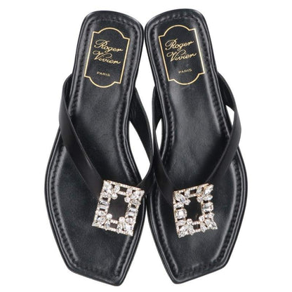 Roger Vivier Crystal Sandals Black/Clear Size 38.5