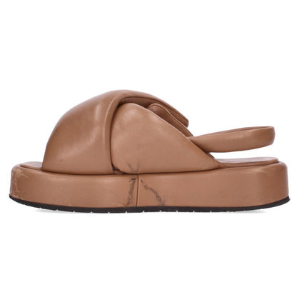 Prada Triangle Logo Padded Nappa Leather Sandals Size 37