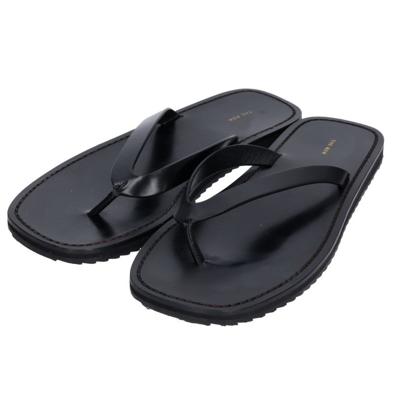 THEROW CITY FLIP FLOP Leather Sandals Black Size 38